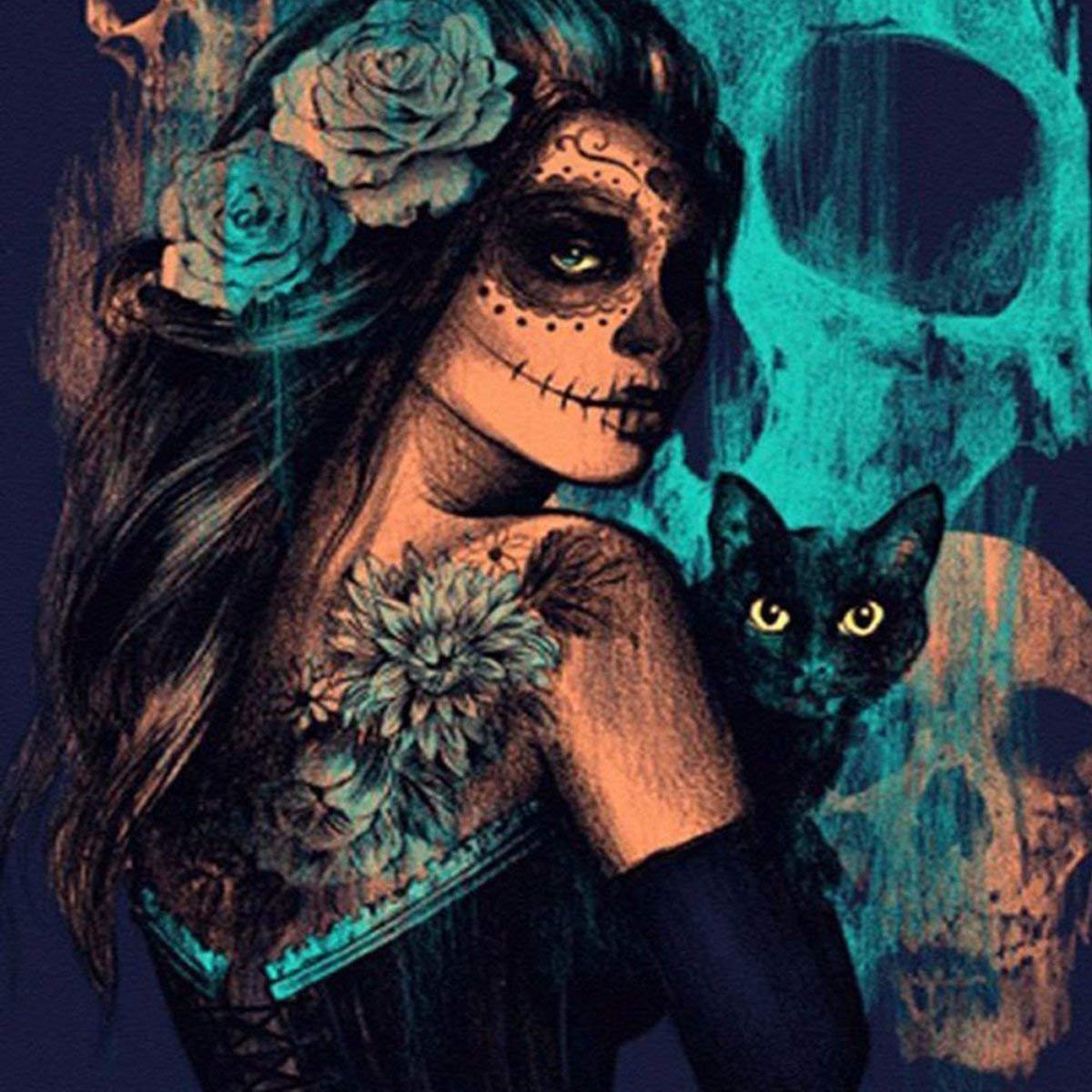 HASTHIP 5D Diamond Painting Kit, Diamond Painting Kit for Adults, Witches in Halloween, Suitable for Beginners to Complete Wall Decoration, Decompression Crafts. Canvas HASTHIP 5D Diamond Painting Kit, Diamond Painting Kit for Adults, Witches in Halloween, Suitable for Beginners to Complete Wall Decoration, Decompression Crafts. Canvas